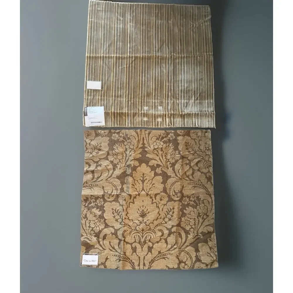 Lee Jofa Oscar de la Renta Jacquard Sample + Thomas O'Brien Velvet Stripe 25x25